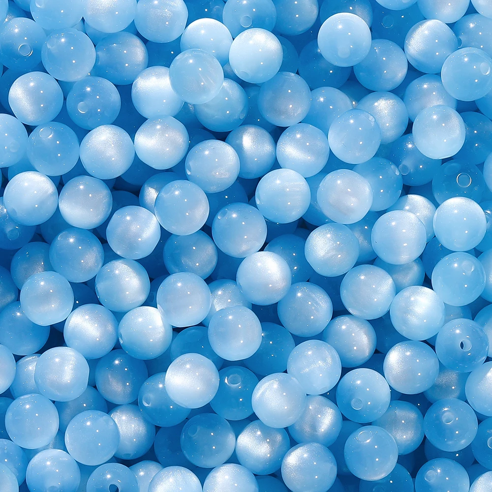 Vibrant Resin Beads for DIY Jewelry Crafting – Round Loose Spacer Beads for Handmade Bracelets and Necklaces