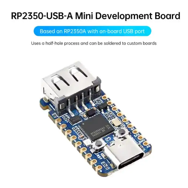 RP2350-USB-A Мини-плата для разработки на основе Raspberry Pie RP2350A 520KB SRAM 2MB Flash Type-C