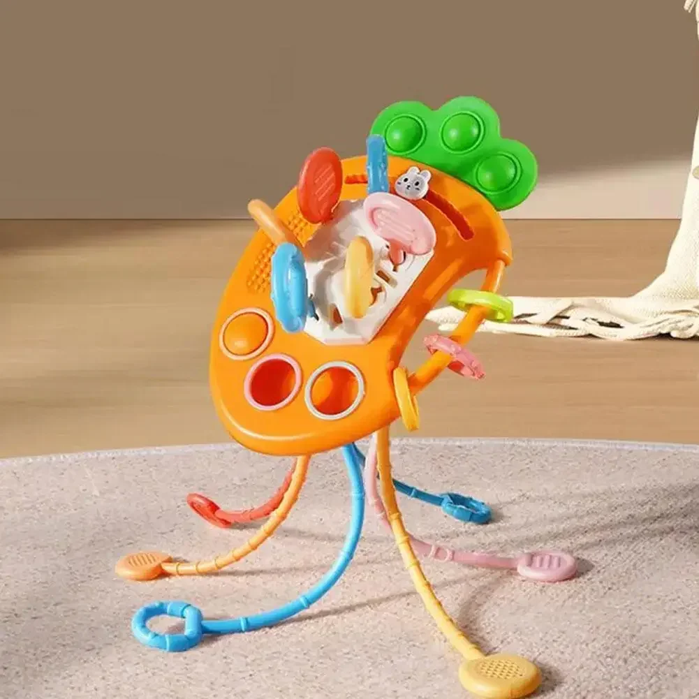 Cute Rabbit Radish Lala Montessori Pull String Toys For Babies Sensory Toys Teethers Developmental Fine Motor Skills