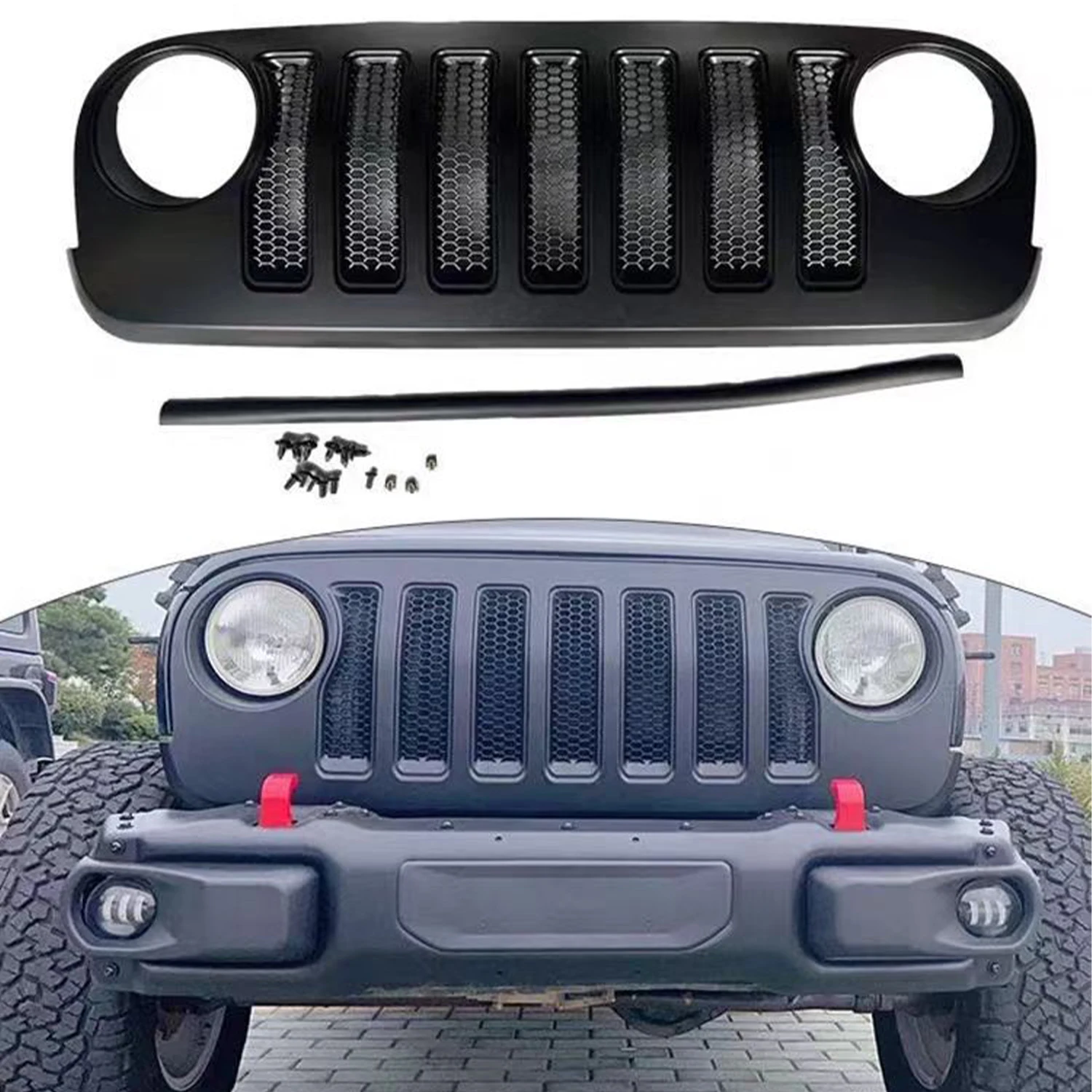 

SXMA J373 ABS Front Grille Offroad Car OE Design for Wrangler jk 2007-2017