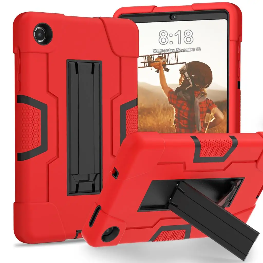 Cover Custodia per Lenovo Tab M8 8 4a Gen TB-300FU TB-300XU 2023, Rugged Custodia Protettiva Antiurto con Supporto Girevole a 360 Gradi, Tracolla Regolabile (Blu