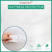 Zipper Waterproof Bed Cover Bed Bug Proof Mattress Protector Fully Foam Cover Queen 1