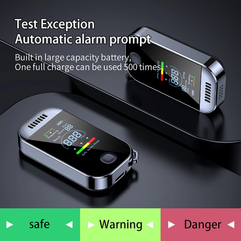 Portable Digital Breath Alcohol Tester Breathalyzer LCD Display USB Rechargeable Electronic Alcohol Tester