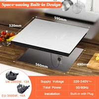 NOXTON Белый/черный индукционный штекер для фрезы (Великобритания: 800 Вт/ЕС: 500 Вт), 4 зоны с 1 зоной гриля, сенсорный экран 60 см, предохранительный замок, керамическое стекло — изображение 2