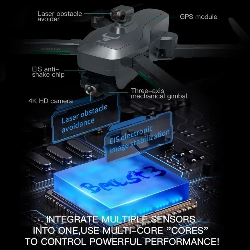 

4K HD Camera Laser Obstacle Avoidance3-Axis Gimbal WiFi FPV Professional RC Quadcopter SG906 MAX1 SG906 PRO2 5G GPS Drone