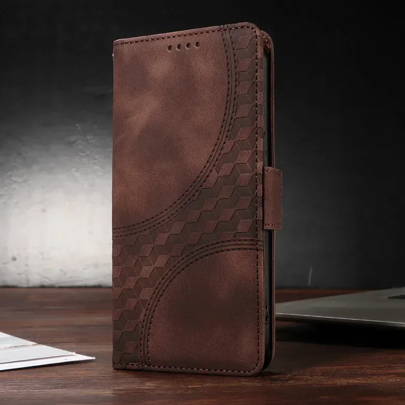 Leather Texture Wallet Book Cover - Flip Case