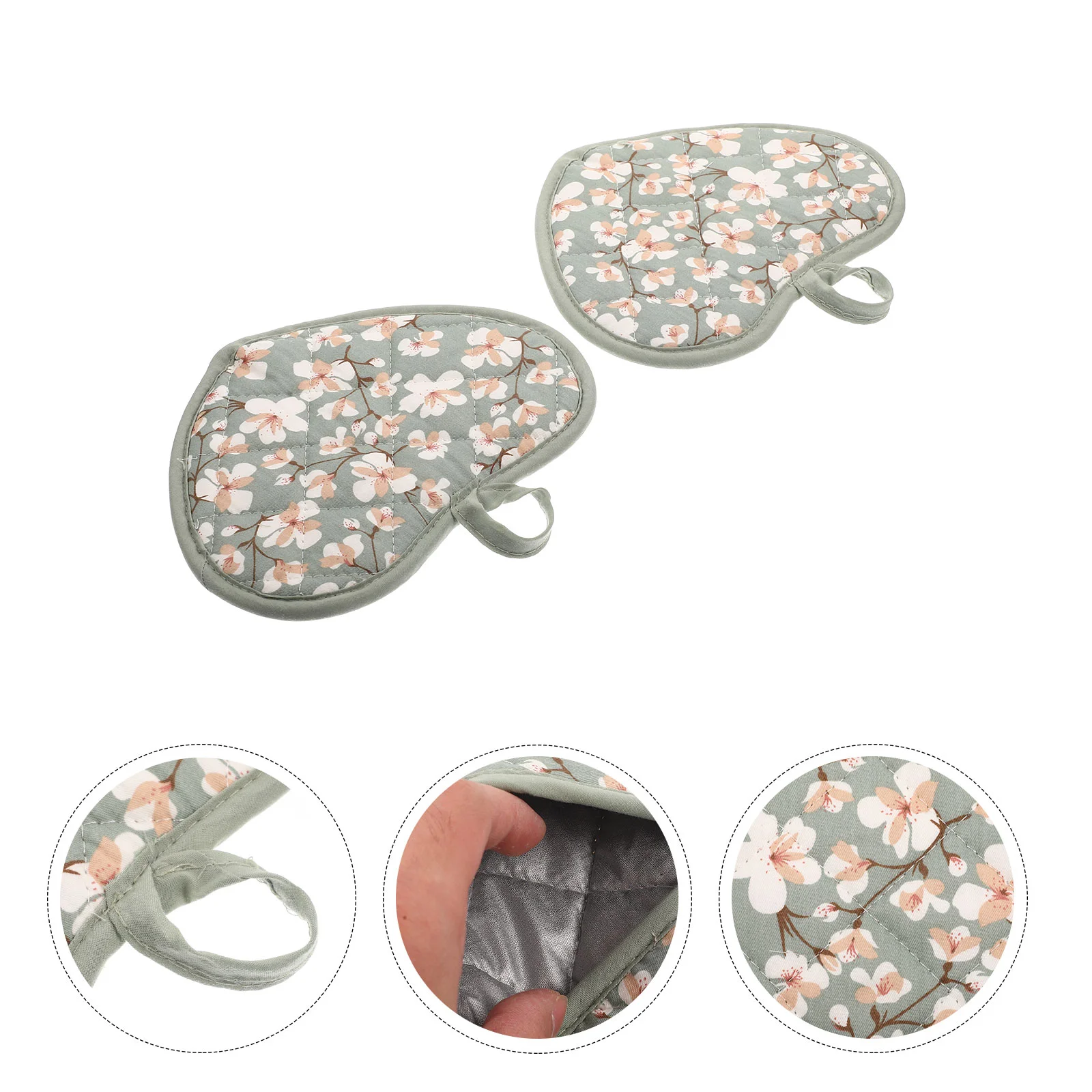 

2pcs Heat Resistant Oven Mitt Kitchen Oven Glove Decorative Baking Glove Anti-scald Grill Glove