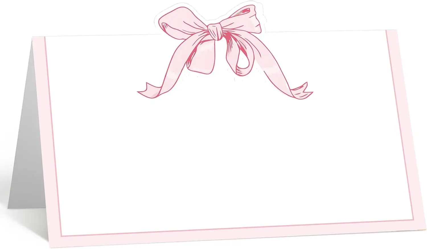 100 Pack Pink Bow Table Place Cards 2x3.5 Inch Cute Bow Knot Name Place Cards Table Setting Name for Birthday Party