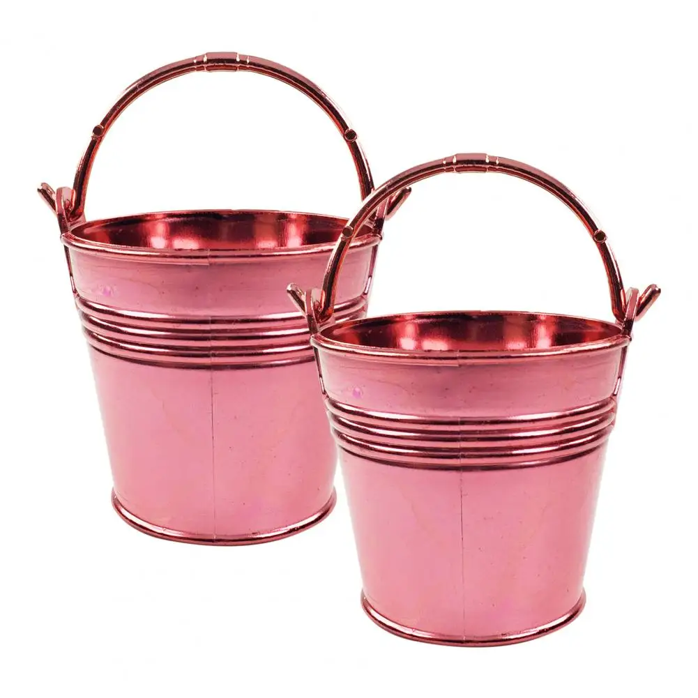 2Pcs Storage Bucket Multi-use Anti-slid Handle Candy Storage Bucket Plastic Creative Festive Touch Snack for Party