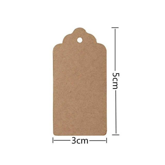 100 PCS Price Tags Paper Gift Tags Fashion Tags, Twine String Brown 2.5”