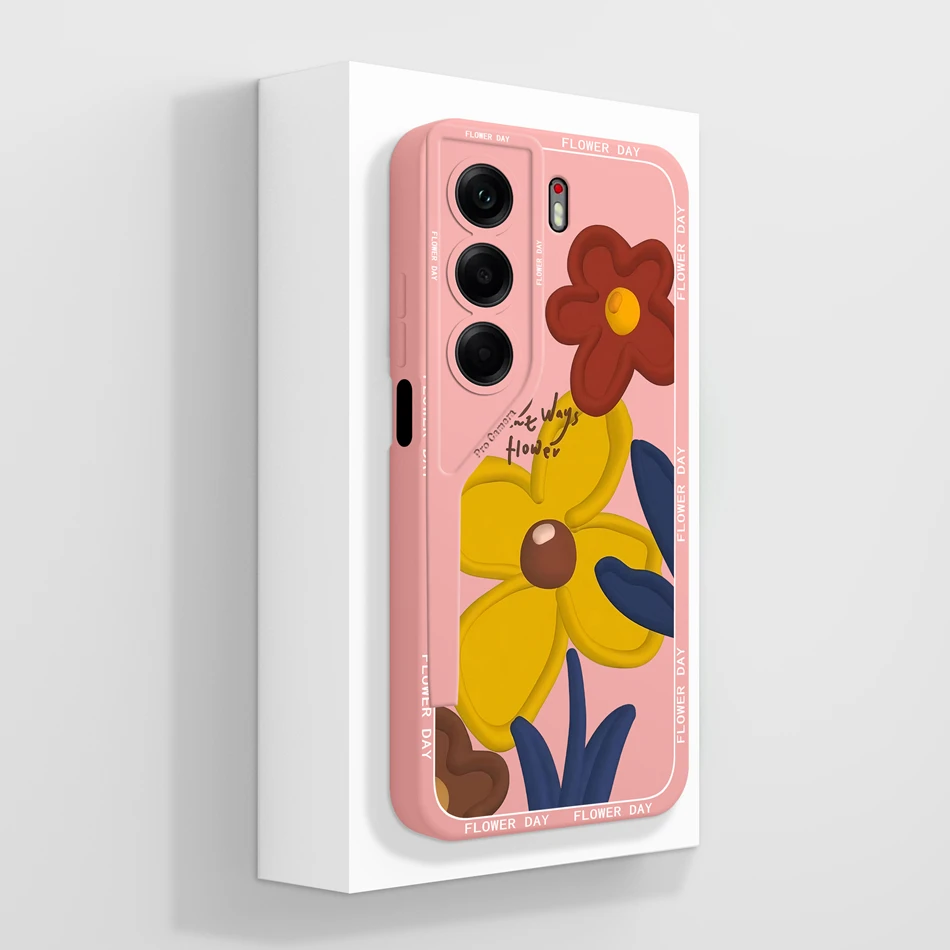 Artistic Style Full Coverage Soft Liquid Silicone Phone Case Protector