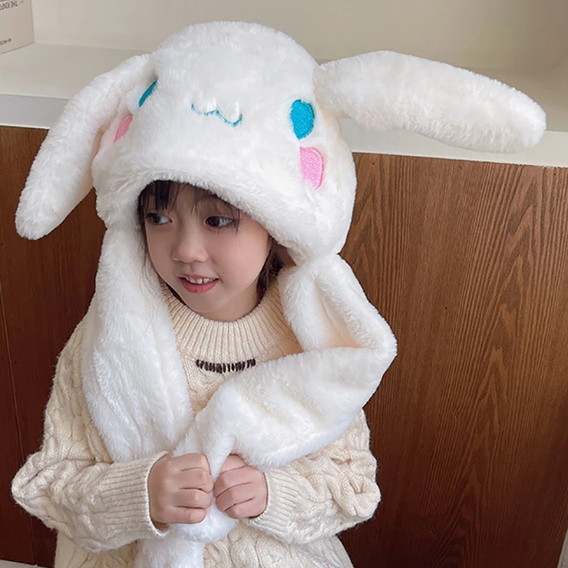 

Плюшевая шапка Sanrio Cinnamoroll, шапка с ушками, кавайная Милая ученическая зимняя теплая шапка, украшение комнаты, подарок для девочек на день рождения, игрушка, аксессуары