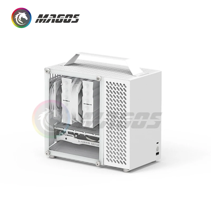 ITX Portable Side Transparent Desktop Computer SFX Power Supply Mini All Aluminum Chassis