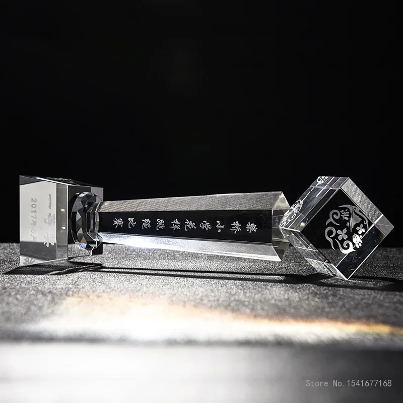 Customized Crystal Trophy, Creative, High-End, Home Decoration, Music, Sports, Competition, prizes, Excellent Company Award, 1Pc