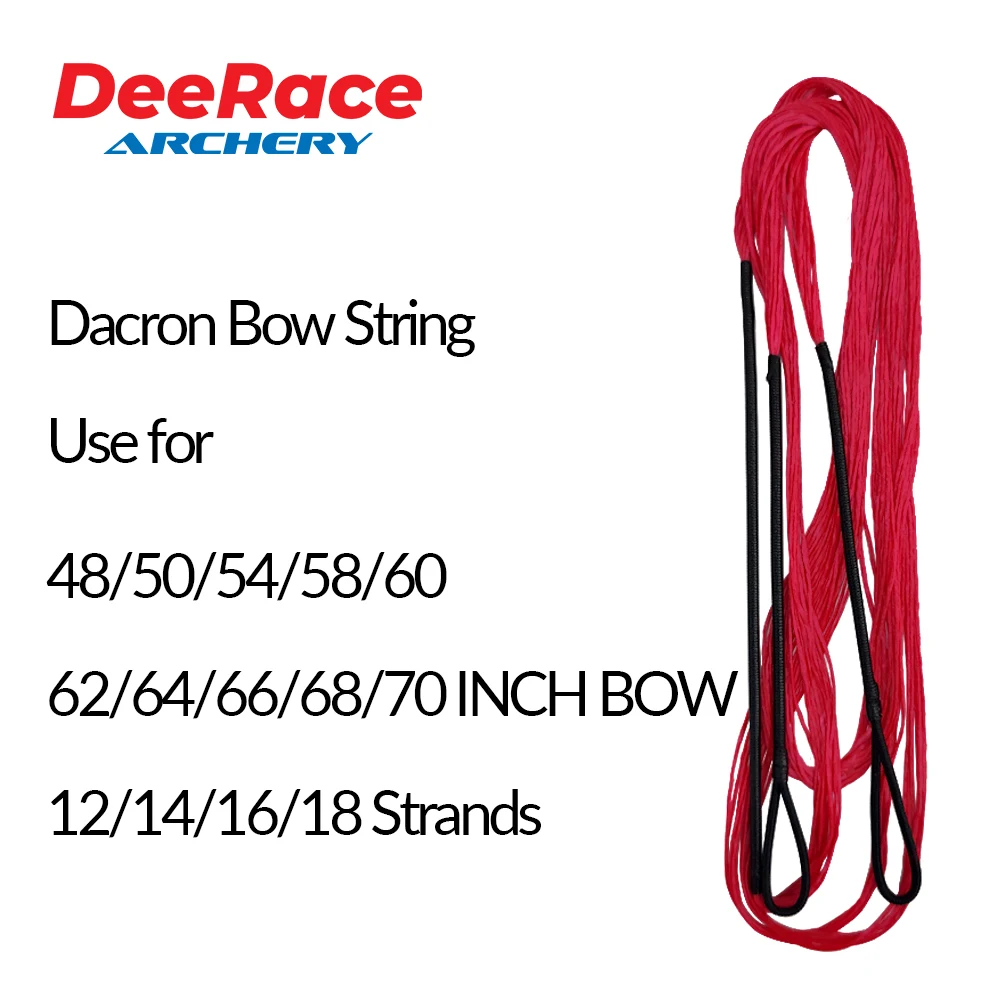 DeeRaceRecurveBowStringRedDacronMaterialB55UseFor48505458