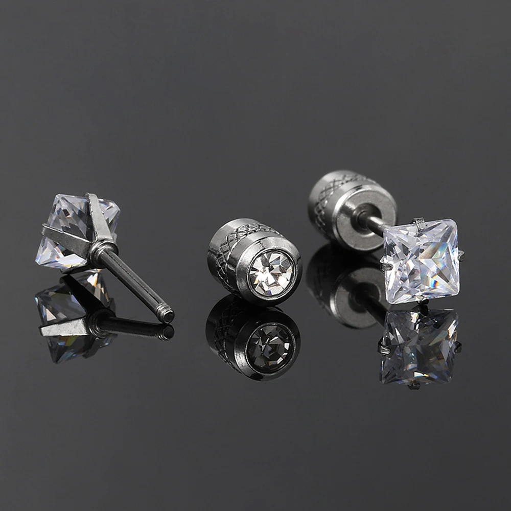 Größe 4/6/8mm Punk Rock Hipop Kubische Zirkone Helix Daith Piercing Edelstahl Ohrringe Für Mann Frau schmuck Geschenk Großhandel – Detail 7
