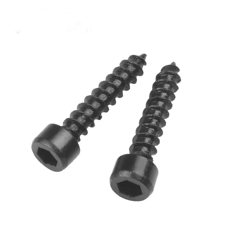 Hex Hexagon Socket Cap Head Self Tapping Screw 8.8 Grade Black Carbon Steel Allen Head Scre 10pcs/lot