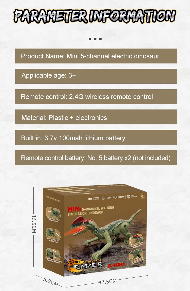 Laser Tracking RC Dinosaur Toy for Kids