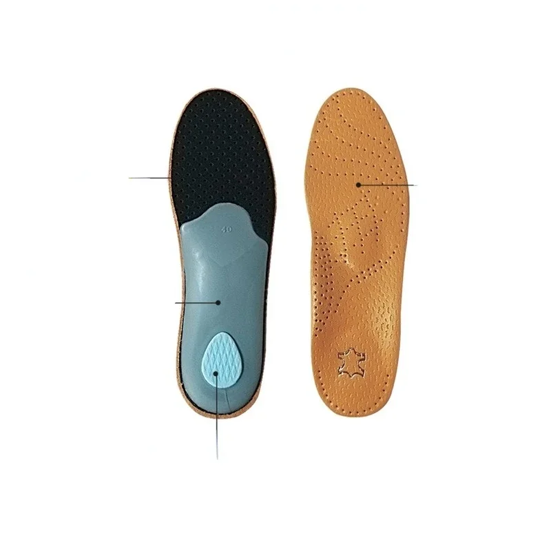 Leather Orthotic Insoles for Men and Women, Flat Feet Arch Support, Orthopedic Shoes Sole Insoles, Corrected Feet