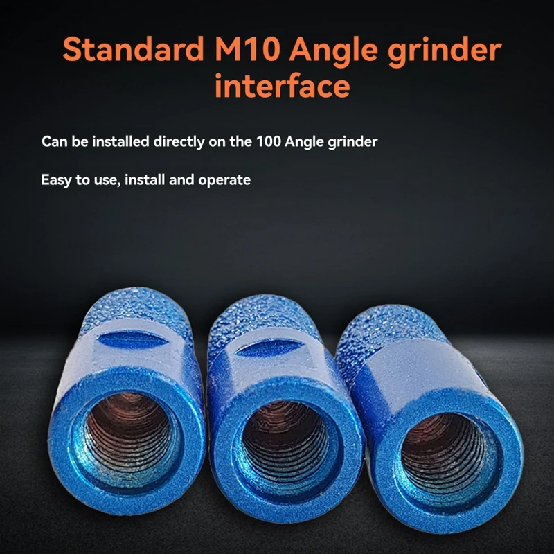 3PCS M10 Thread Brazed Milling Cutter High-Quality Diamond Drill Bit For Tile Marble Glass Drill Cutting