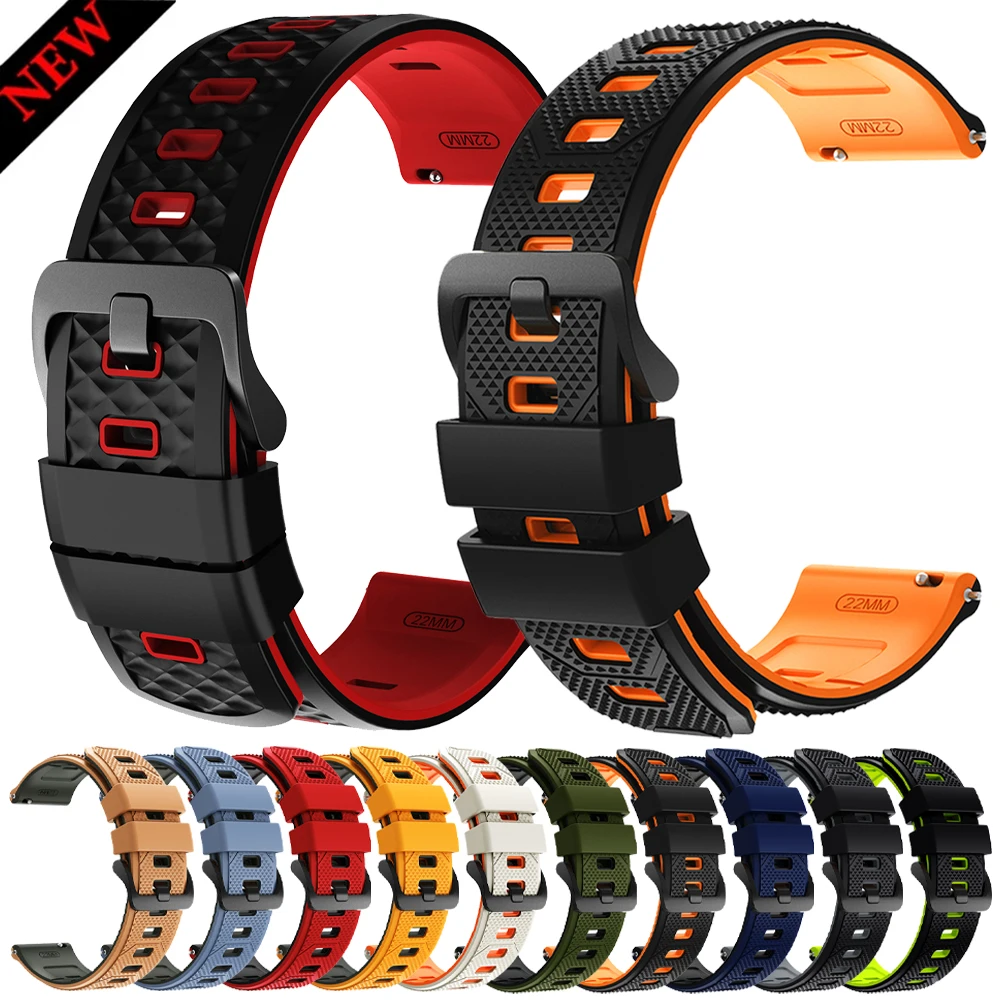 Silicone Sports Bracelet - 22mm Soft Wristband