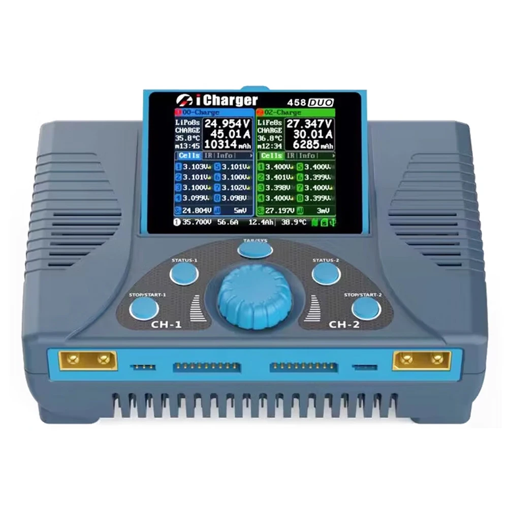 

iCharger 458Duo 458 Duo 1600W 45A Dual Channel TYPE-C Balance Charger/ Discharger For LiPo LiFe LiVH NiMH NiCd Battery RC Drone