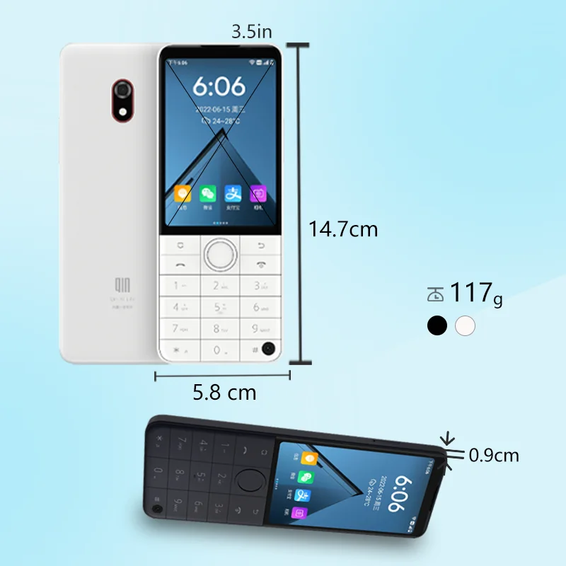 Qin F22 Pro  Google Version Duoqin MTK Helio G85 Wifi 3.54 Inch Octa Core Bluetooth 5.0 640*960 Touch Screen Phone 3