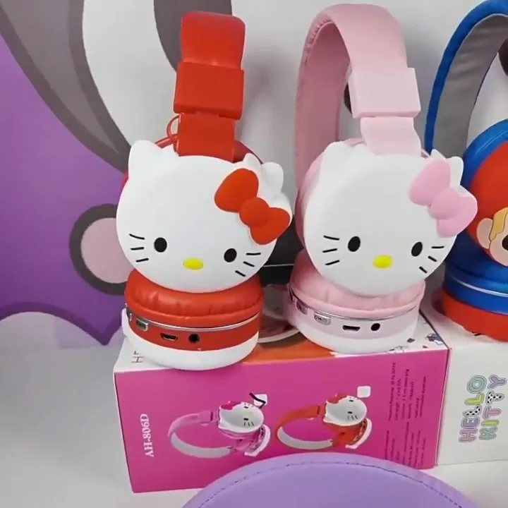Kawaii Y2K Hello Kitty Wireless Bluetooth Headphones With Mic Noise  Cancelling Headsets Stereo Sound Kuromi Earphones Sports - AliExpress 26