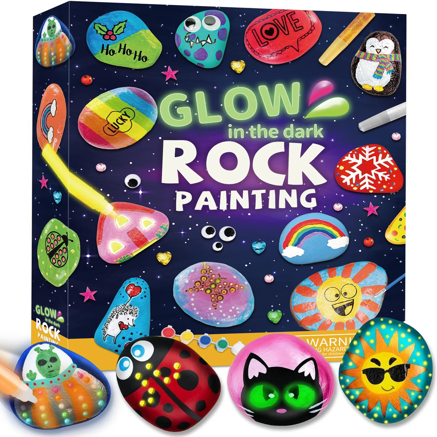 Rock Painting Kit Rocks for Painting, Arts and Crafts for Kids Ages 6-12 Rock Painting Kit Art Supplies Children's Day Gifts