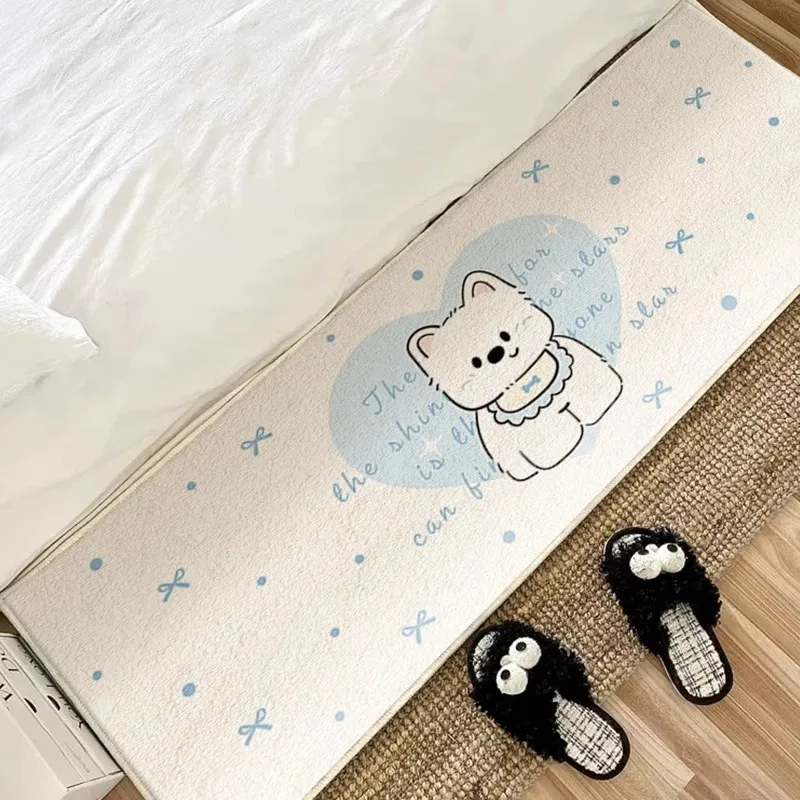 Modern Minimalist Runner Rug Cute Puppy Love Print Bedside Carpets Fashionable Ins Advanced Home Decoration Coffee Table Mats 러그