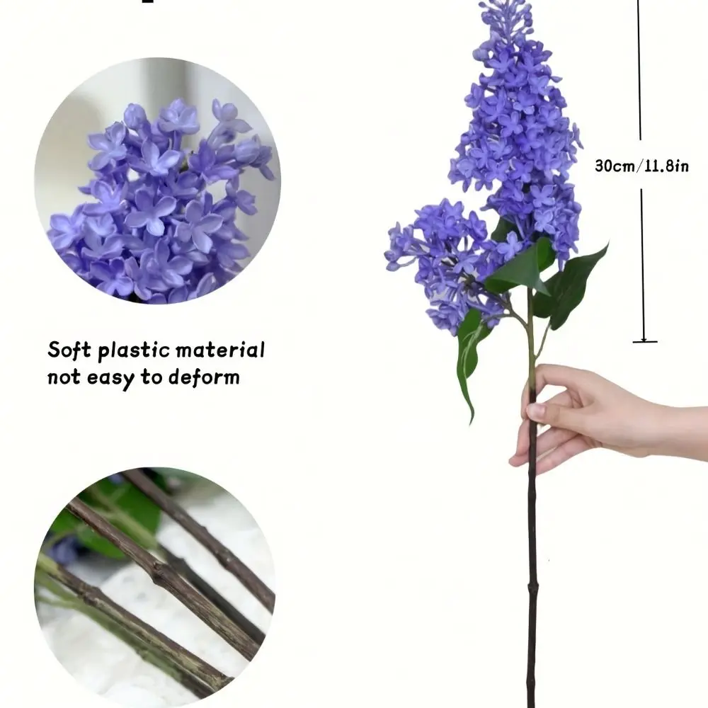 Elegant Pink Silicone Lilac Flower - 75 cm Faux Floral Wedding Decoration