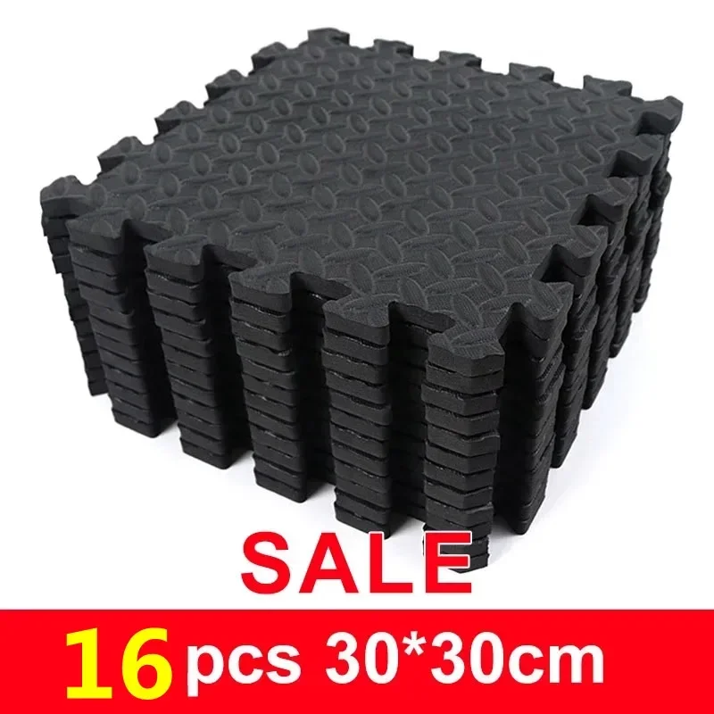 

Mats Mat Sports Shock Rugs Gym 16PCS 30*30cm Non-Slip Grain EVA Thicken Splicing Room Leaf Protection Yoga Floor Fitness Workout