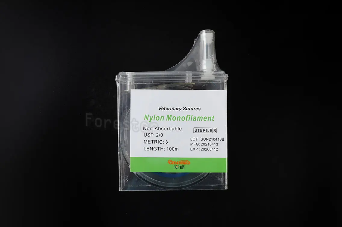 Pet Dog Feline Canine Animal Nylon Suture box Blue Sterile Non Absorbable Pull-out Clinic Hospital Supplies 100m veterinary surgical instruments orthopedic instruments microsurgery suture needle