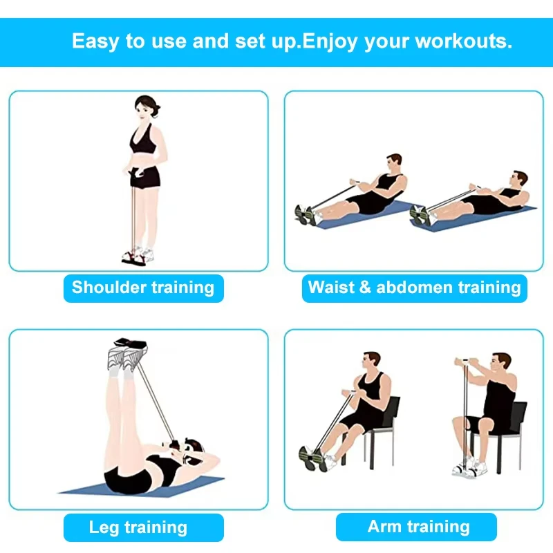 4-Tube Yoga Pedal Puller: Elastic Resistance Band