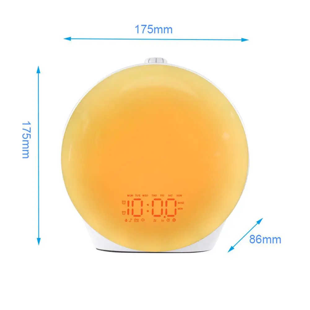 Led Sunrise Alarm Clock 14 Light Modes 16 Million Colors Rechargeable Led Display Desk Lamp Atmosphere Night Light