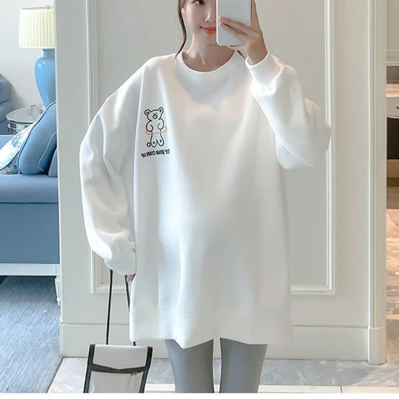 Maternity Autumn Fake Two Tops And Sweaters For Pregnant Women Cartoon Pattern Hoodies For Nursing Mothers Breastfeeding Poleron 5