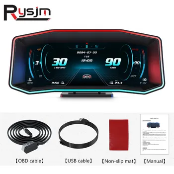 P4 HUD Più Nuovo Head Up Display Display Automatico OBD2 + GPS Smart Car HUD Gauge Tachimetro Digitale Contachilometri Misuratore di Pendenza Allarme di Sicurezza