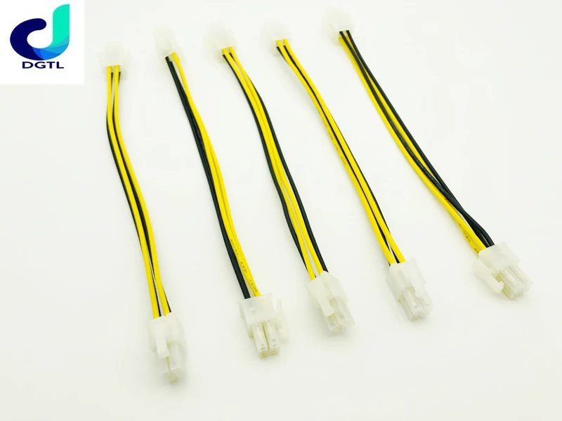 5PCS 20cm 4pin Power ATX 4 Pin Male to 4 Pin Female PC CPU Power Supply Extension Cable 4Pin Connector Adapter for Motherboard
