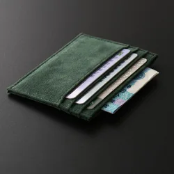 Premium Suede Leather Slim Wallet with Multi - Slot Card and Coin Pockets (Green)