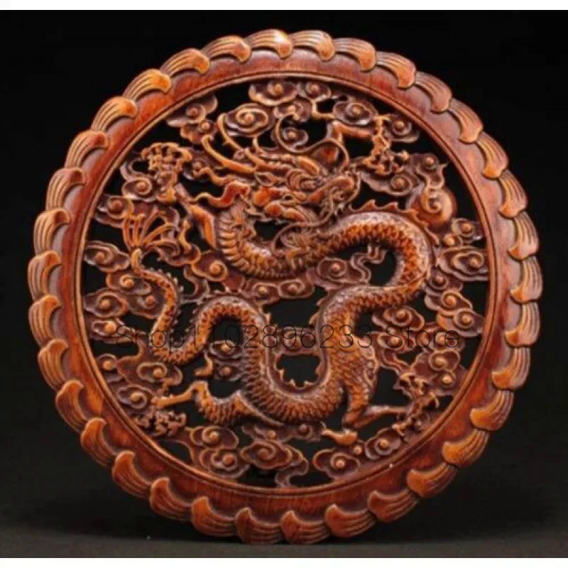 

CHINA HAND WORK XIANG ZHANG SCULPTOR WOOD CARVED DRAGON WALL PANEL