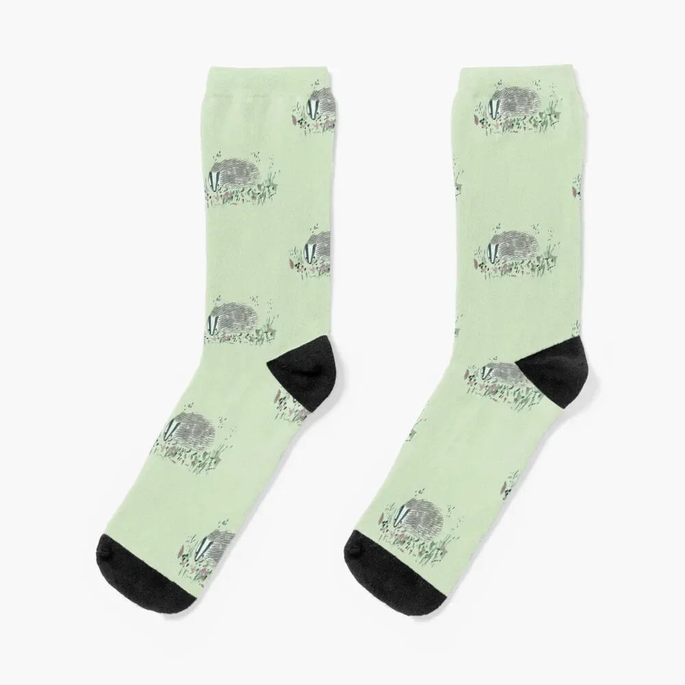 Badger In Grass Socks snow tennis halloween Socks Women's Men's