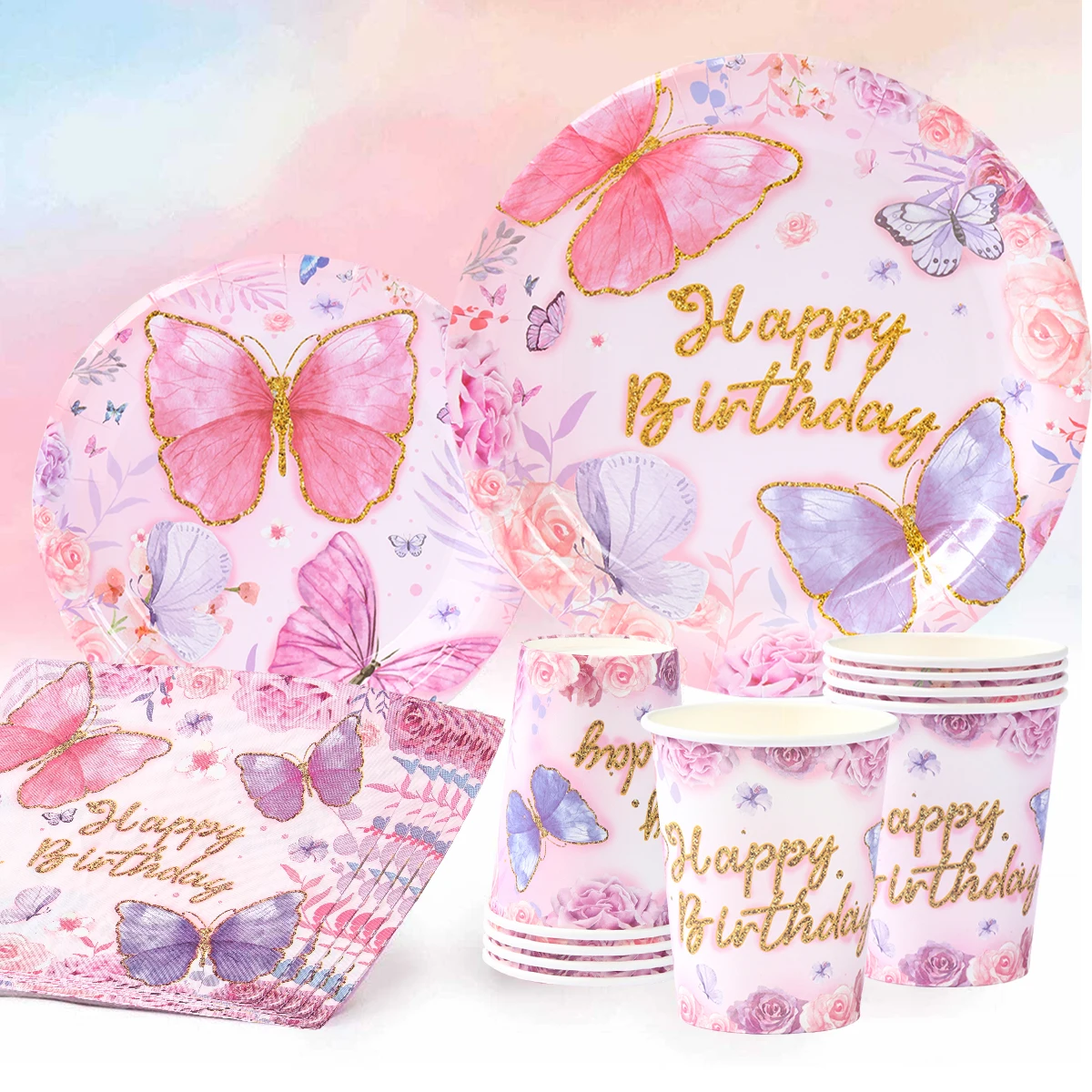 Acheter Ensemble De Ballons Bleu Papillon Dégradé, Décoration De Fête D' Anniversaire, Ballons Pour Fête D'anniversaire De Mariage Pour Enfants Filles, Réception-cadeau Pour Bébé