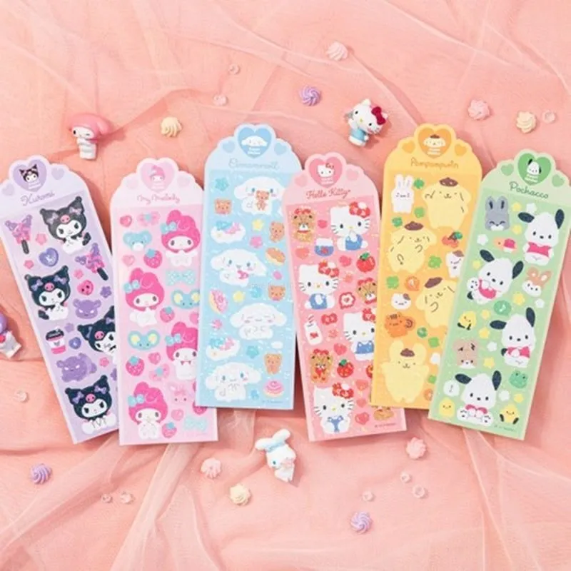 

10-50pcs Kawaii Sanrio Kuromi Melody Hello Kitty Stickers Cartoon Notebook Notebook Decoration Self-adhesive Cute Diy Sticker