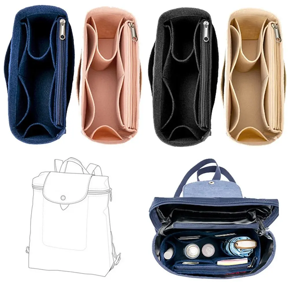 Soft Pouch Organizer Handbag Insert Bag Inner Bag Felt Insert Bag Purse Liner For Longchamp Le Pliage Backpack Bag