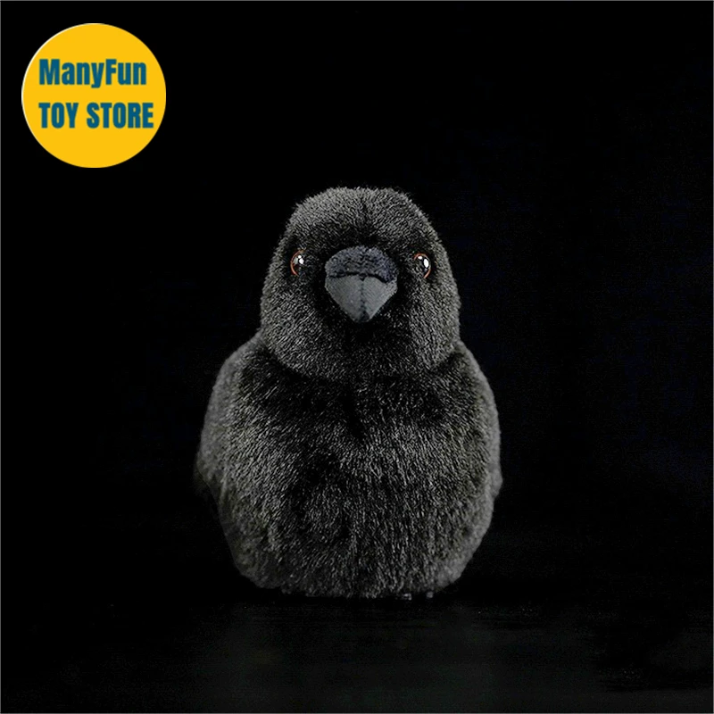 Crow Plush Toy Corvus Corax Plushie Raven Peluche Lifelike Birds