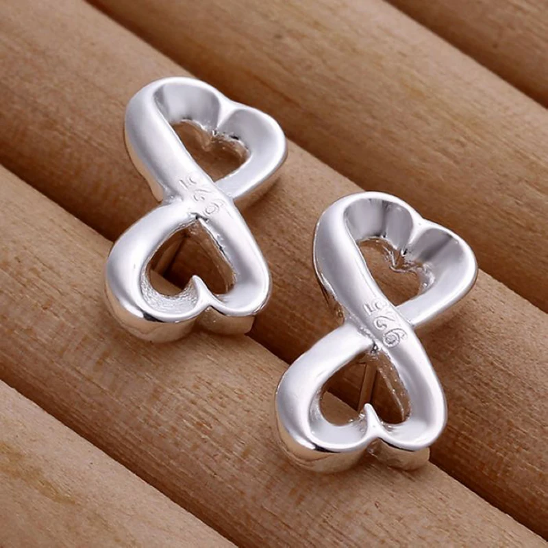 

Wholesale women lovely nice valentine gift fashion silver color party Stud Earring Jewelry free shipping factory price