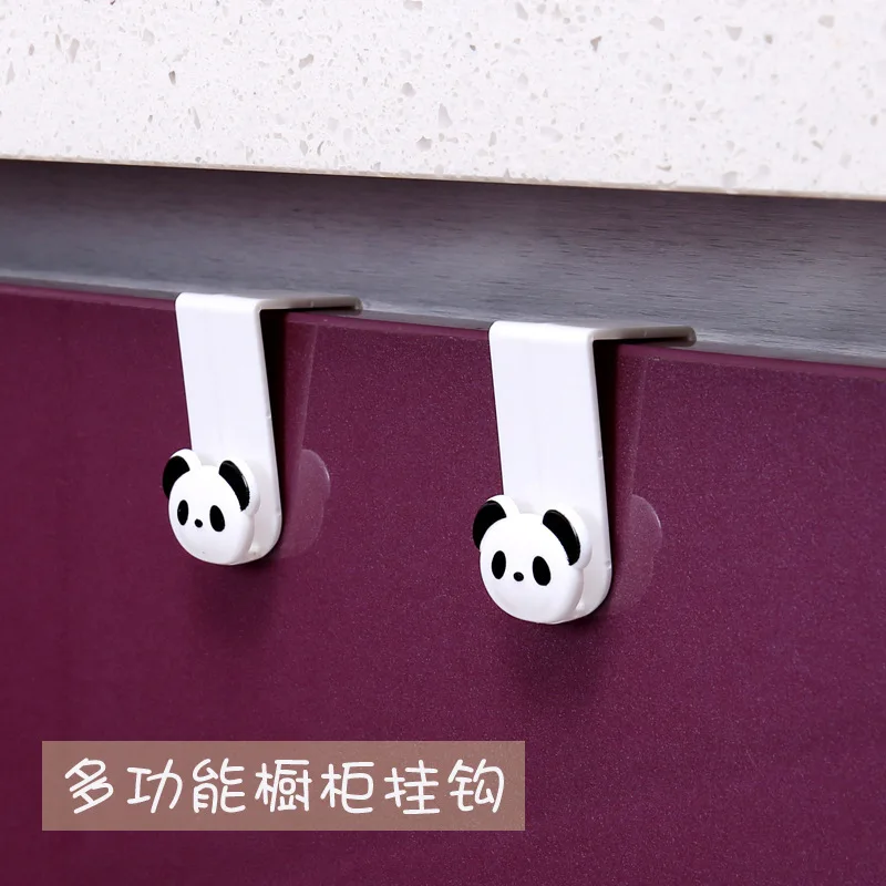 Door Hook Free Punching Double Cabinet Hook Kitchen Bathroom Cabinet Door Back Type Coat Towel Storage Hanger Shelves