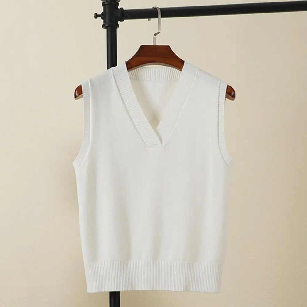 

Women Sweater Stylish Women's V-neck Sweater Vest for Autumn/winter Regular Fit Solid Color Casual Pullover Top Winter Sweater