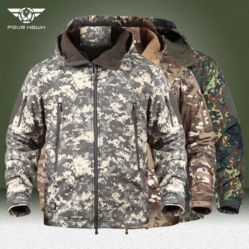 Military Shark Skin Soft Shell Jackets Men Tactical Windproof