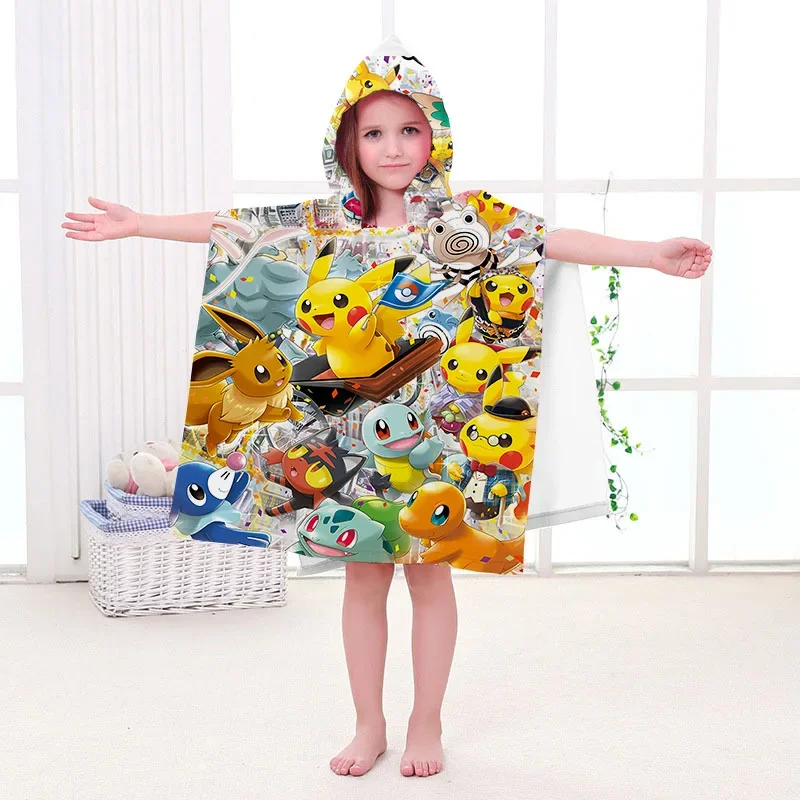Accappatoio Pokemon Con Cappuccio Per Bambini - Taglie 4-14 Anni, 100% Poliestere